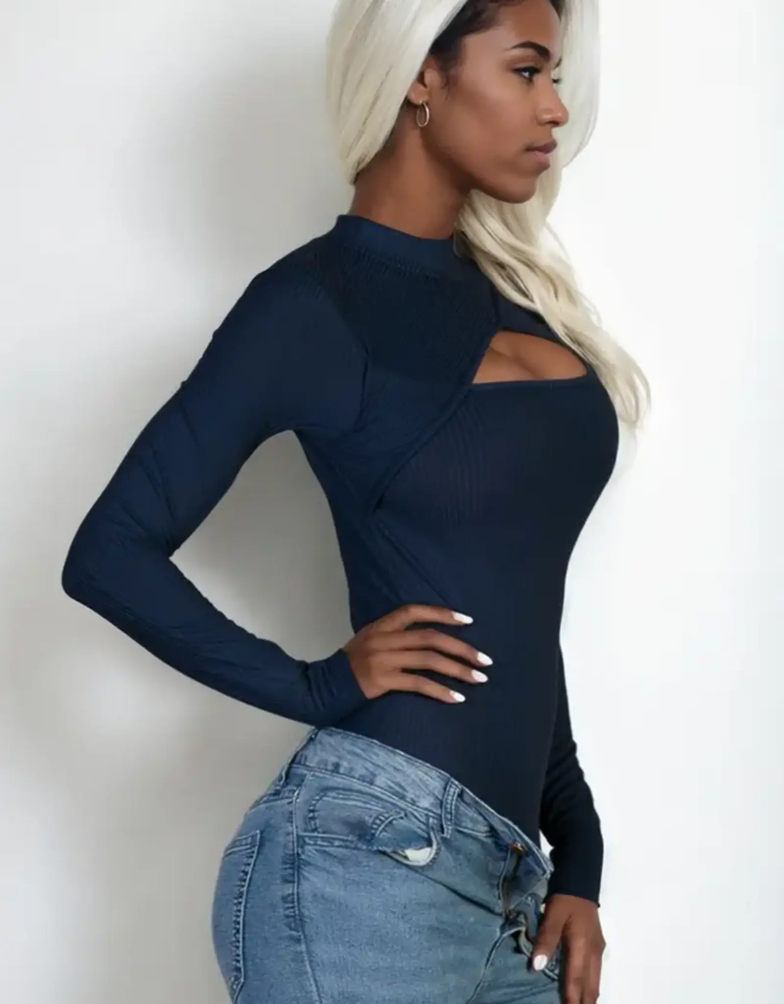 Front Cut-Out LS Bodysuit