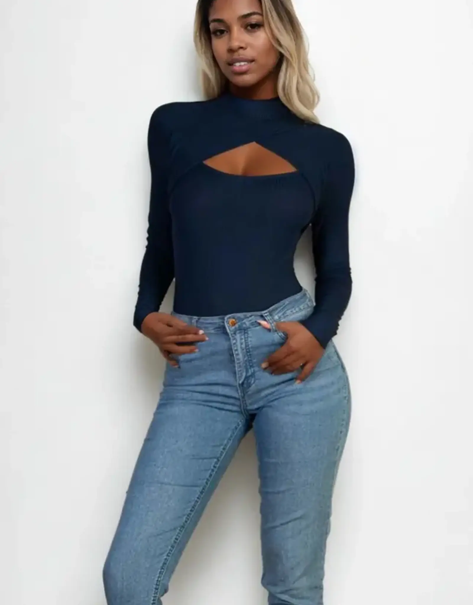 Front Cut-Out LS Bodysuit