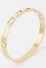 Stainless Steel Rhinestone Chain Bangle Bracelet