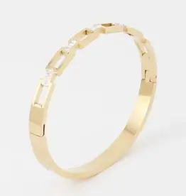Stainless Steel Rhinestone Chain Bangle Bracelet