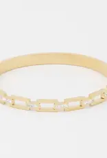 Stainless Steel Rhinestone Chain Bangle Bracelet