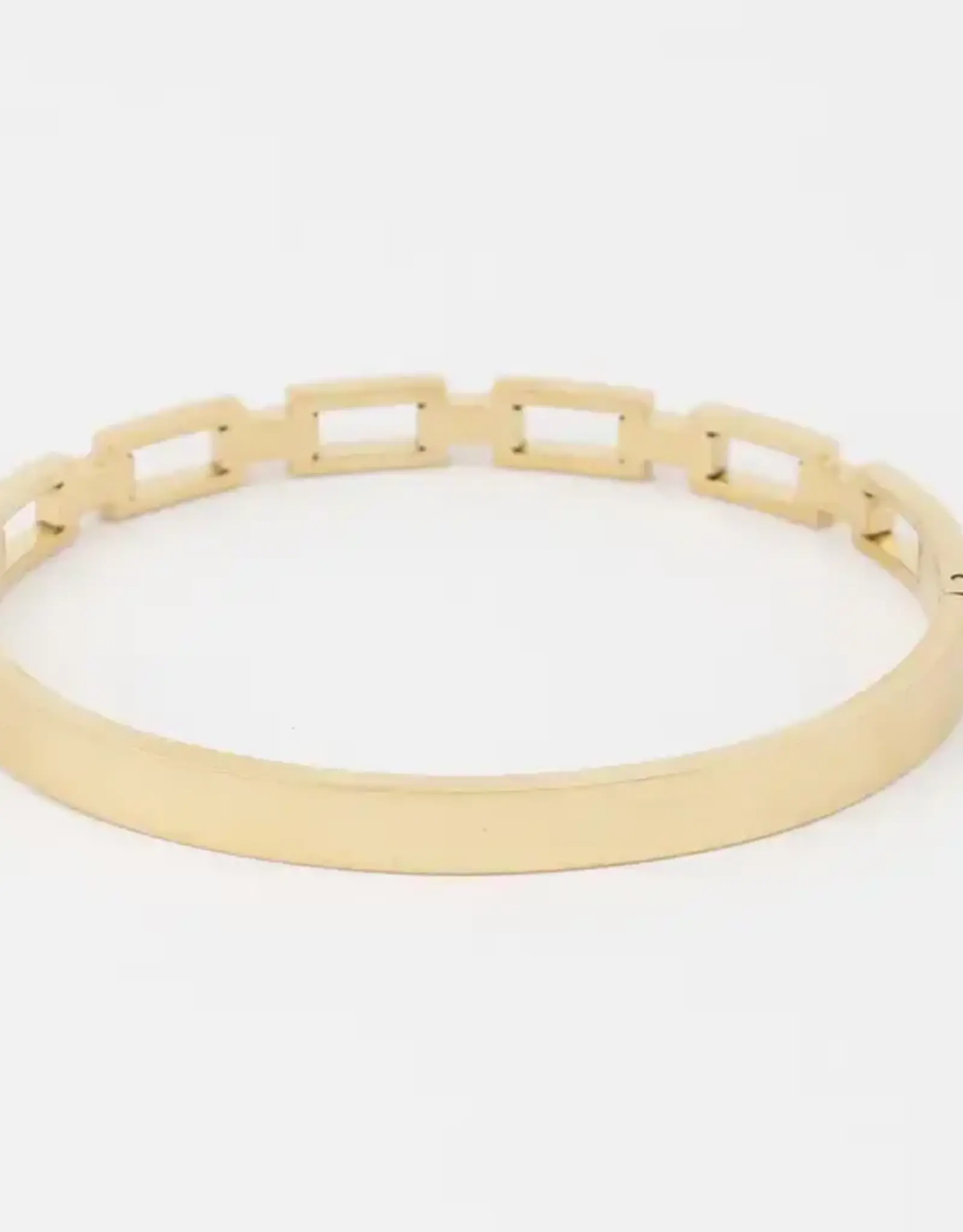Stainless Steel Rhinestone Chain Bangle Bracelet
