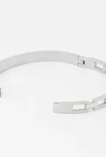 Stainless Steel Rhinestone Chain Bangle Bracelet