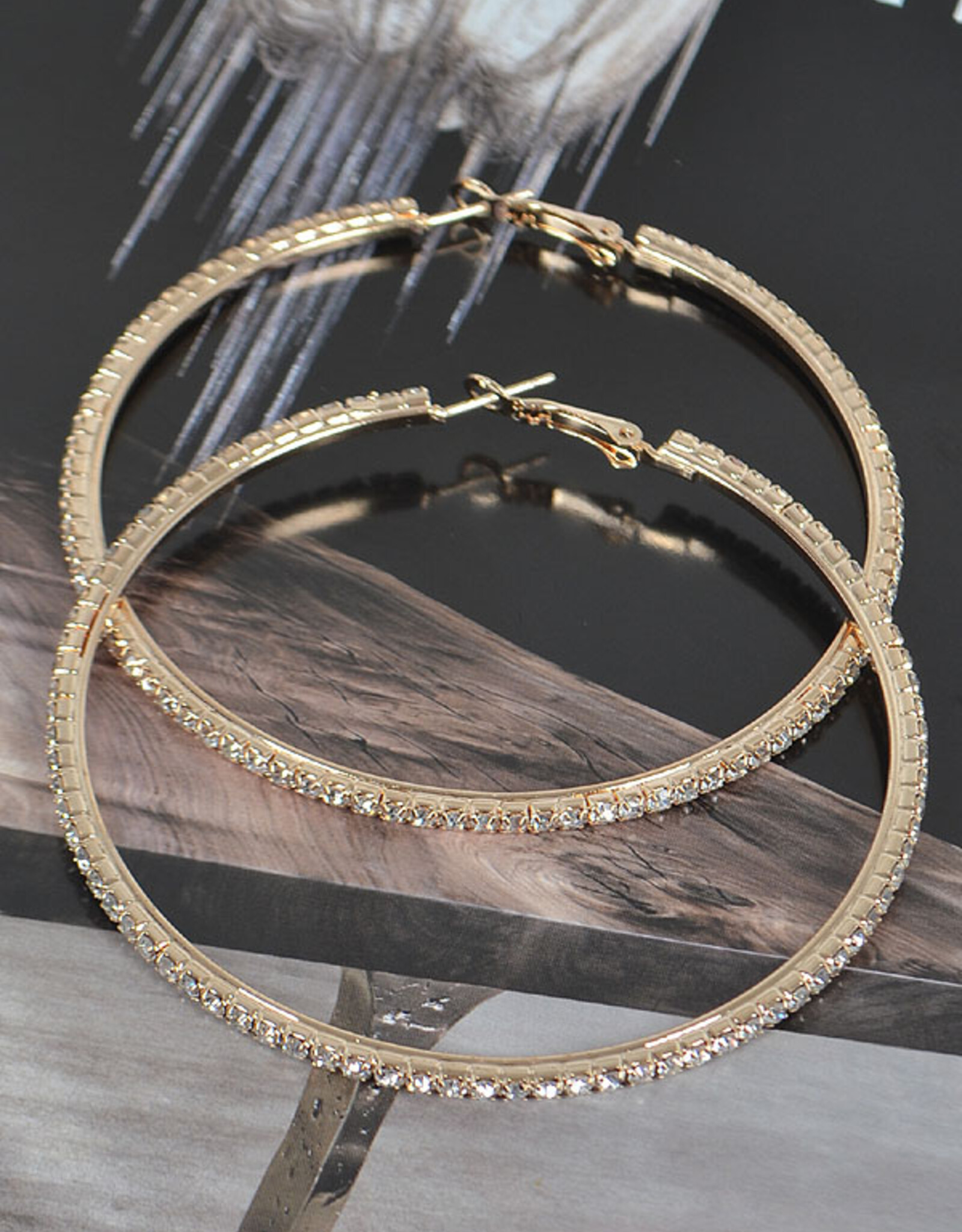 7cm  Rhinestone Hoops