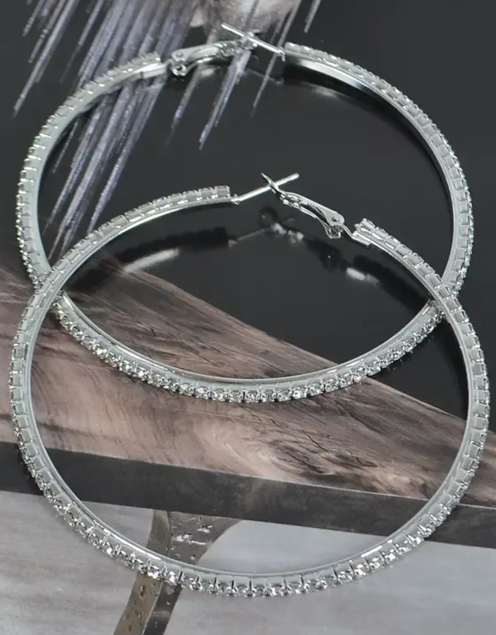 7cm  Rhinestone Hoops