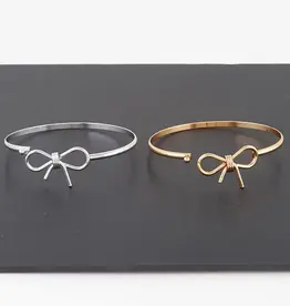 Thin Bow Bangle Bracelet