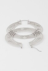 Flat Greek Key Hoop Earrings