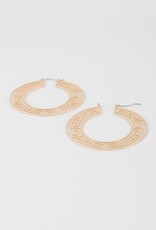 Flat Greek Key Hoop Earrings