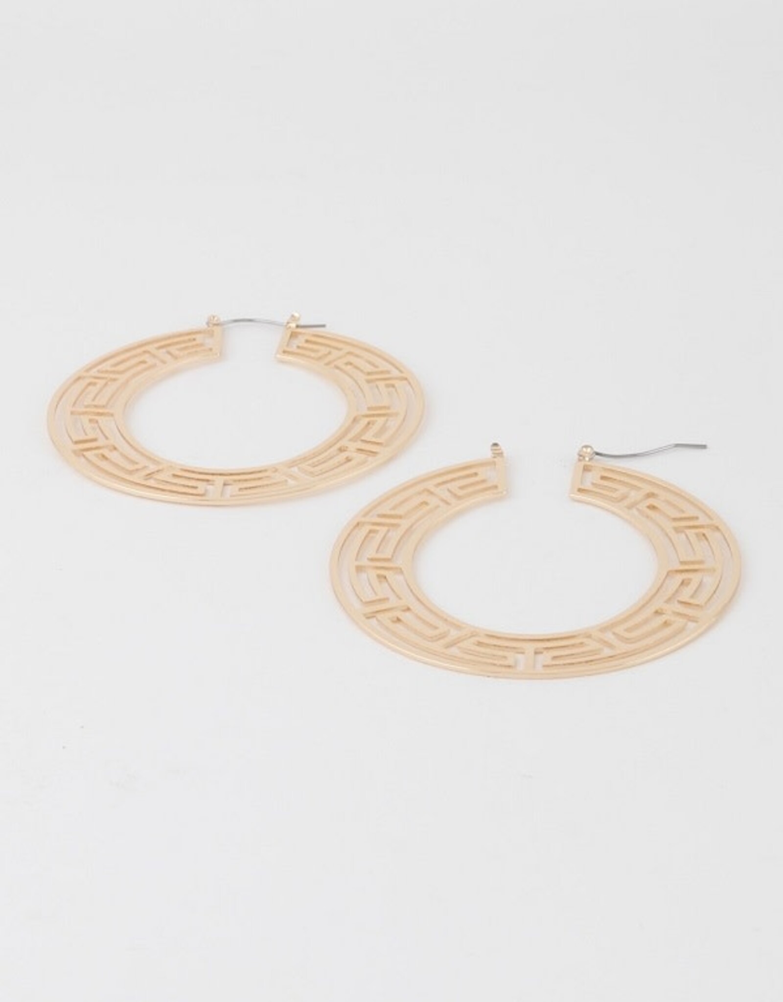 Flat Greek Key Hoop Earrings