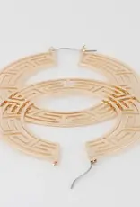 Flat Greek Key Hoop Earrings