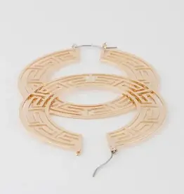 Flat Greek Key Hoop Earrings