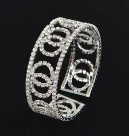 Double Circle Rhinestone Pave Bracelet