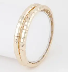 Double Hammered Bracelet Set