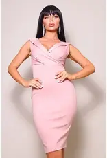 Foldover V Neck Bodycon