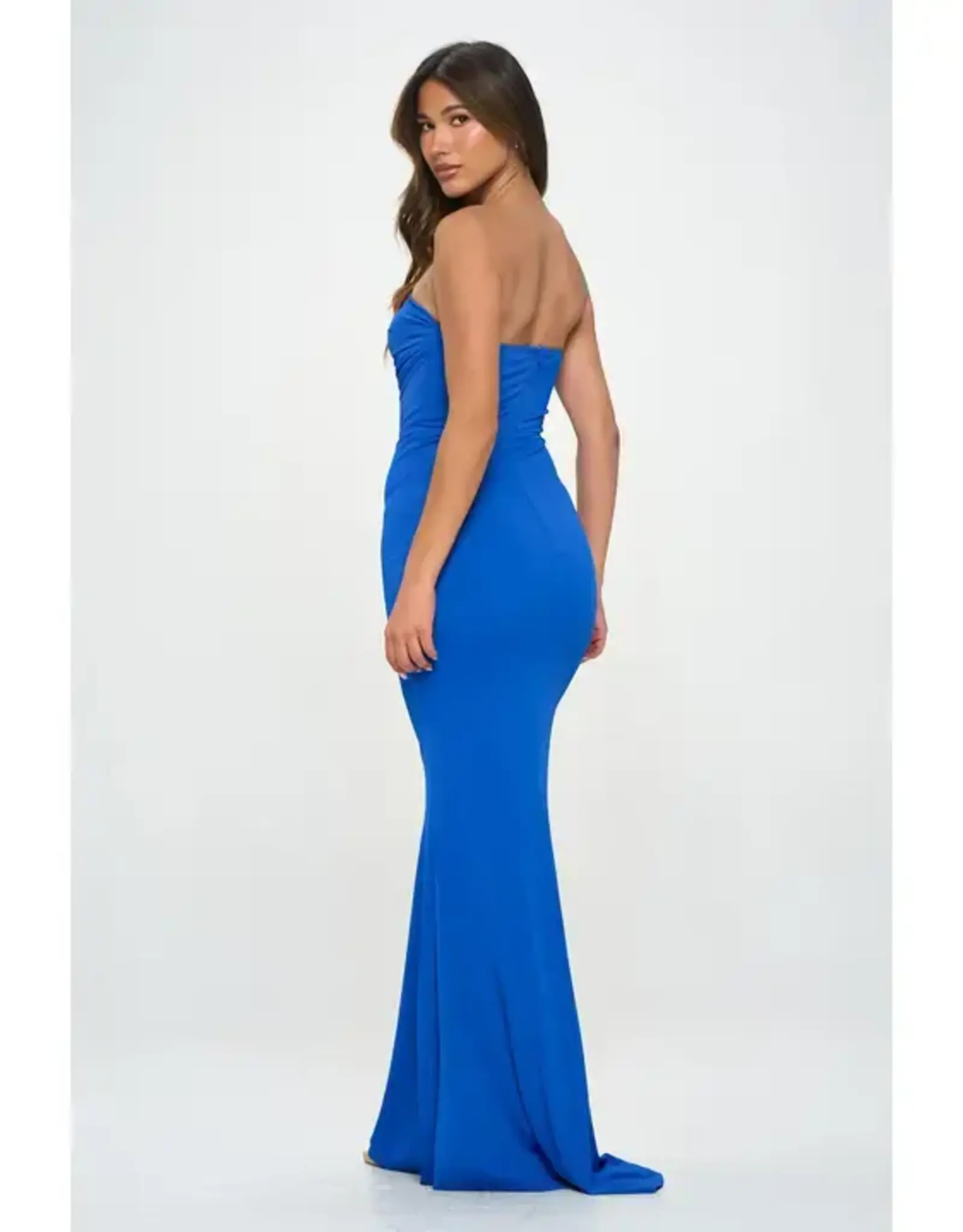 Strapless Ruched Maxi Dress