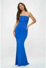 Strapless Ruched Maxi Dress