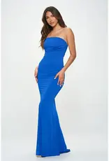 Strapless Ruched Maxi Dress