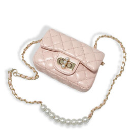 Girls' Quilted Pearl Closure Purse