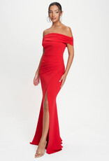 Off Shoulder Foldover Maxi Dress
