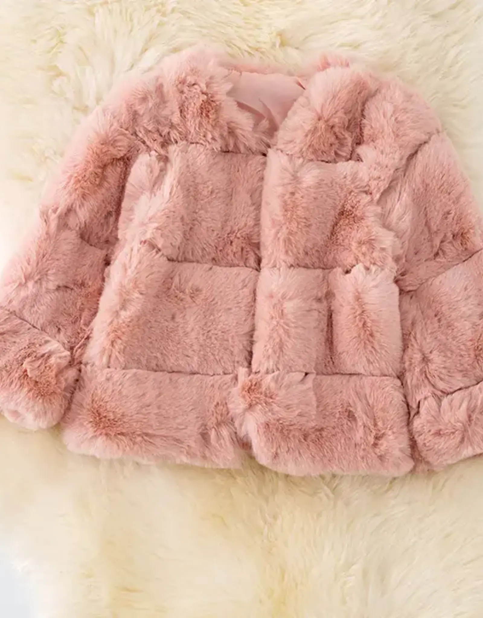 Girls' Blush Faux Fur Cozy Jacket