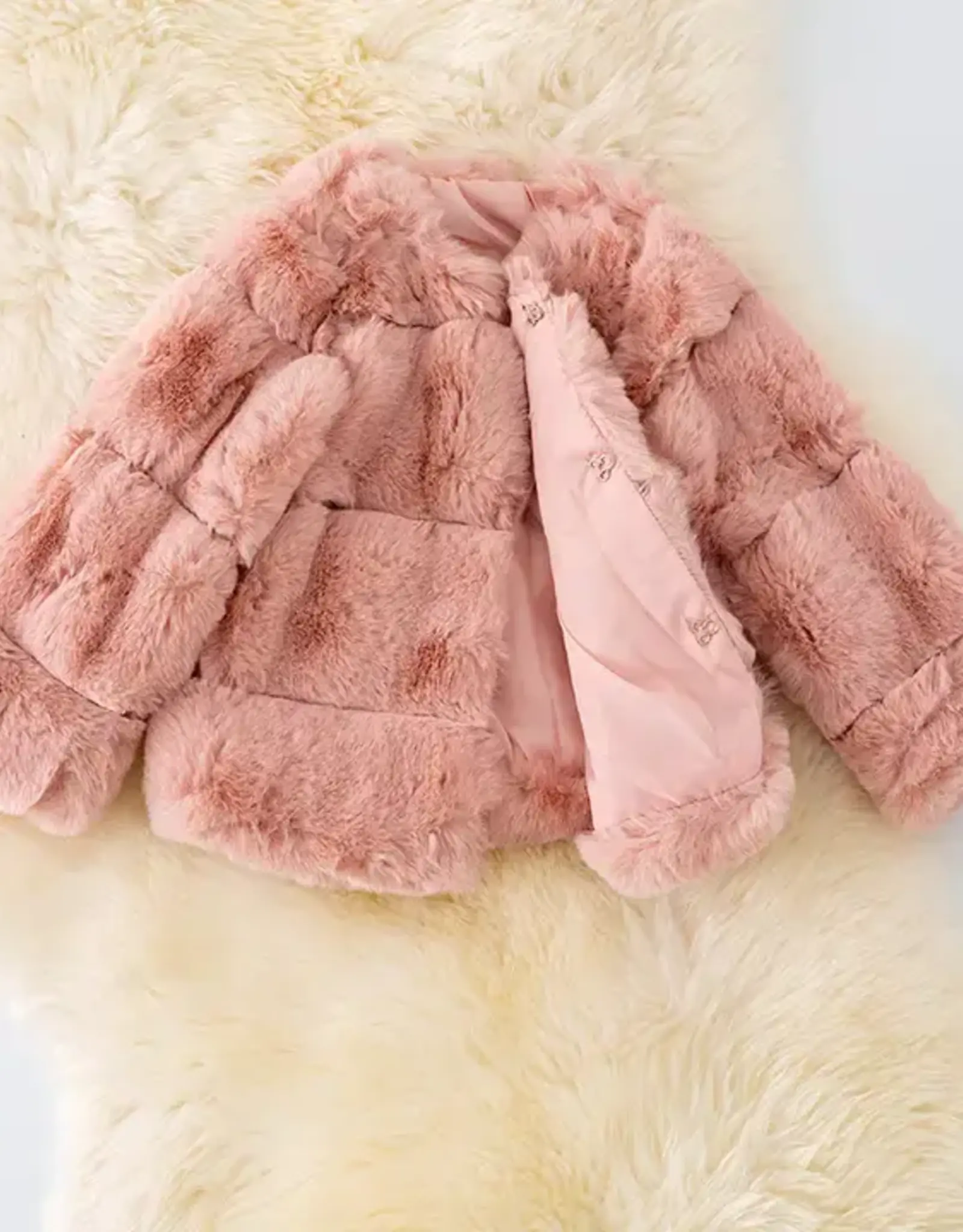 Girls' Blush Faux Fur Cozy Jacket