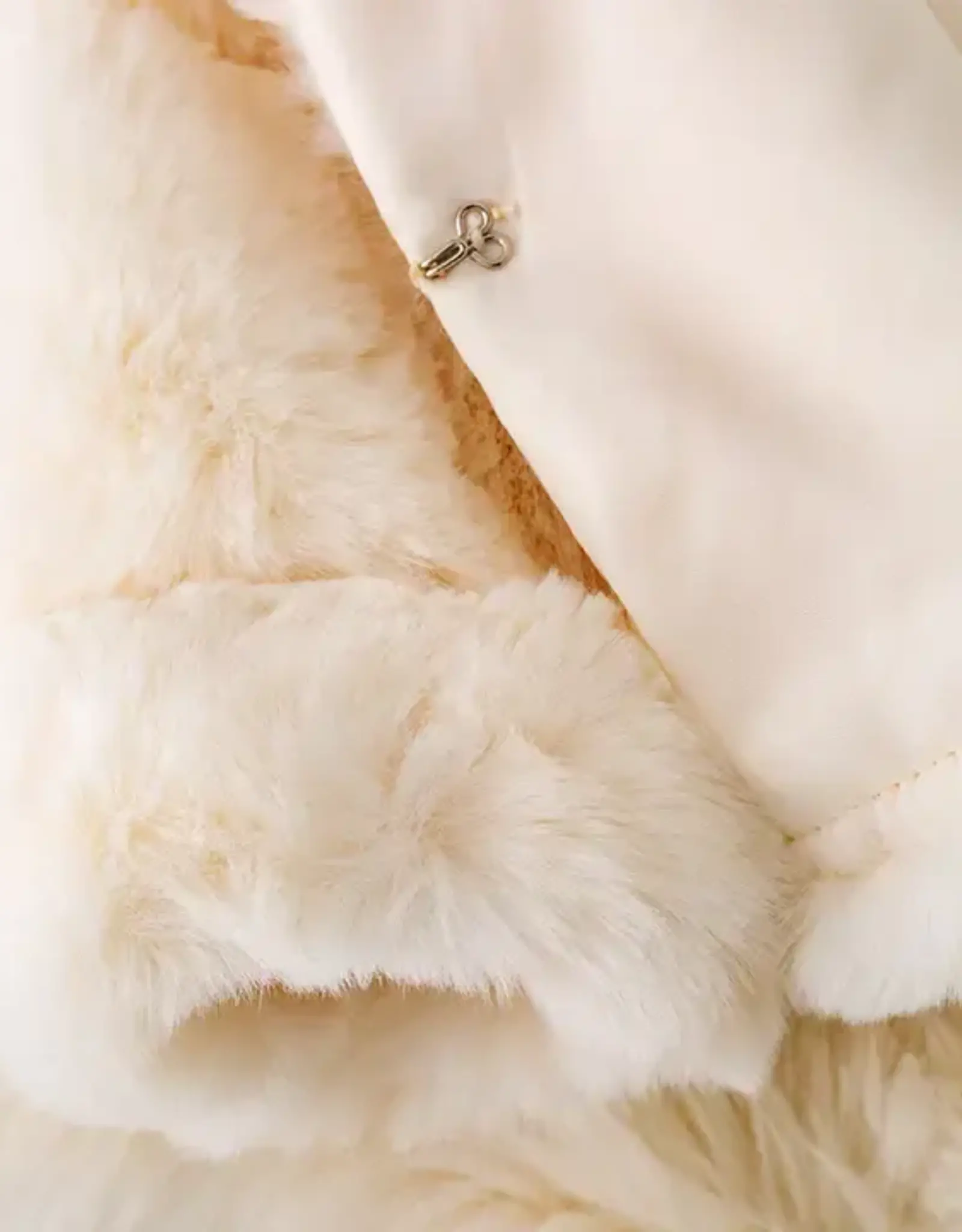 Girls' Cream Faux Fur Cozy Jacket