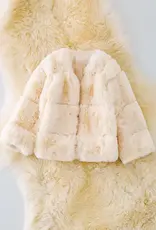 Girls' Cream Faux Fur Cozy Jacket