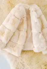 Girls' Cream Faux Fur Cozy Jacket