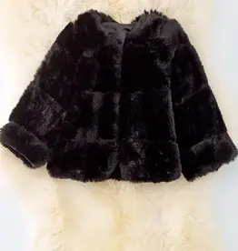 Girls' Black Faux Fur Cozy Jacket
