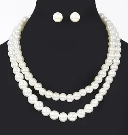 Double Layer Pearl & Earring Set