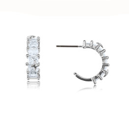 Cubic Zirconia Square Cut Hoops