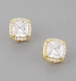 Embedded Cubic Rhinestone Stud Earrings