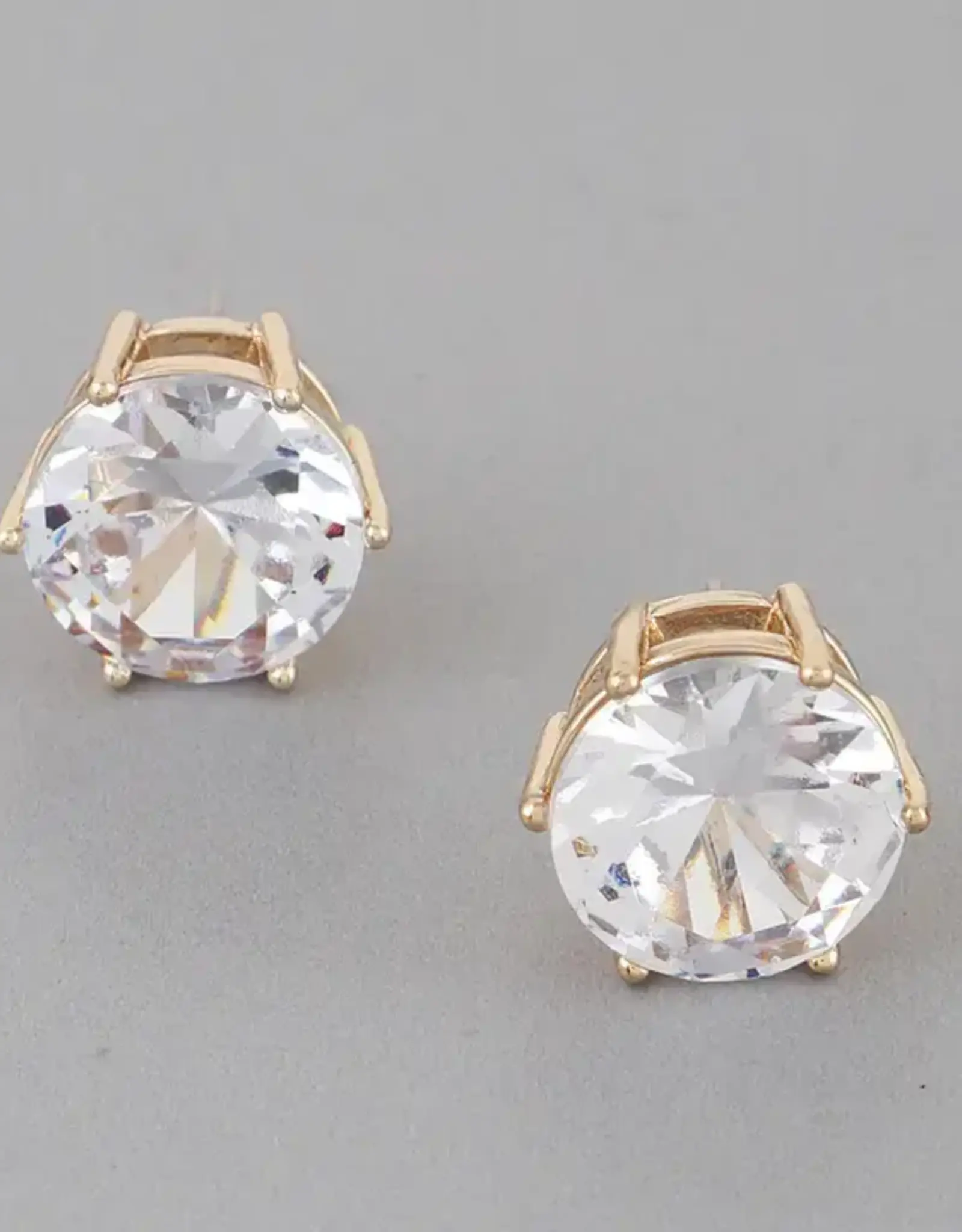 CZ Embedded Rhinestone Stud Earrings