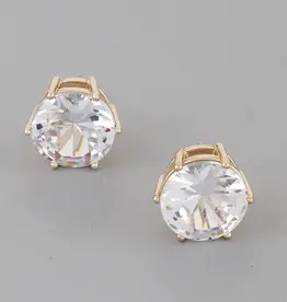 CZ Embedded Rhinestone Stud Earrings