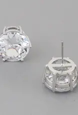 CZ Embedded Rhinestone Stud Earrings