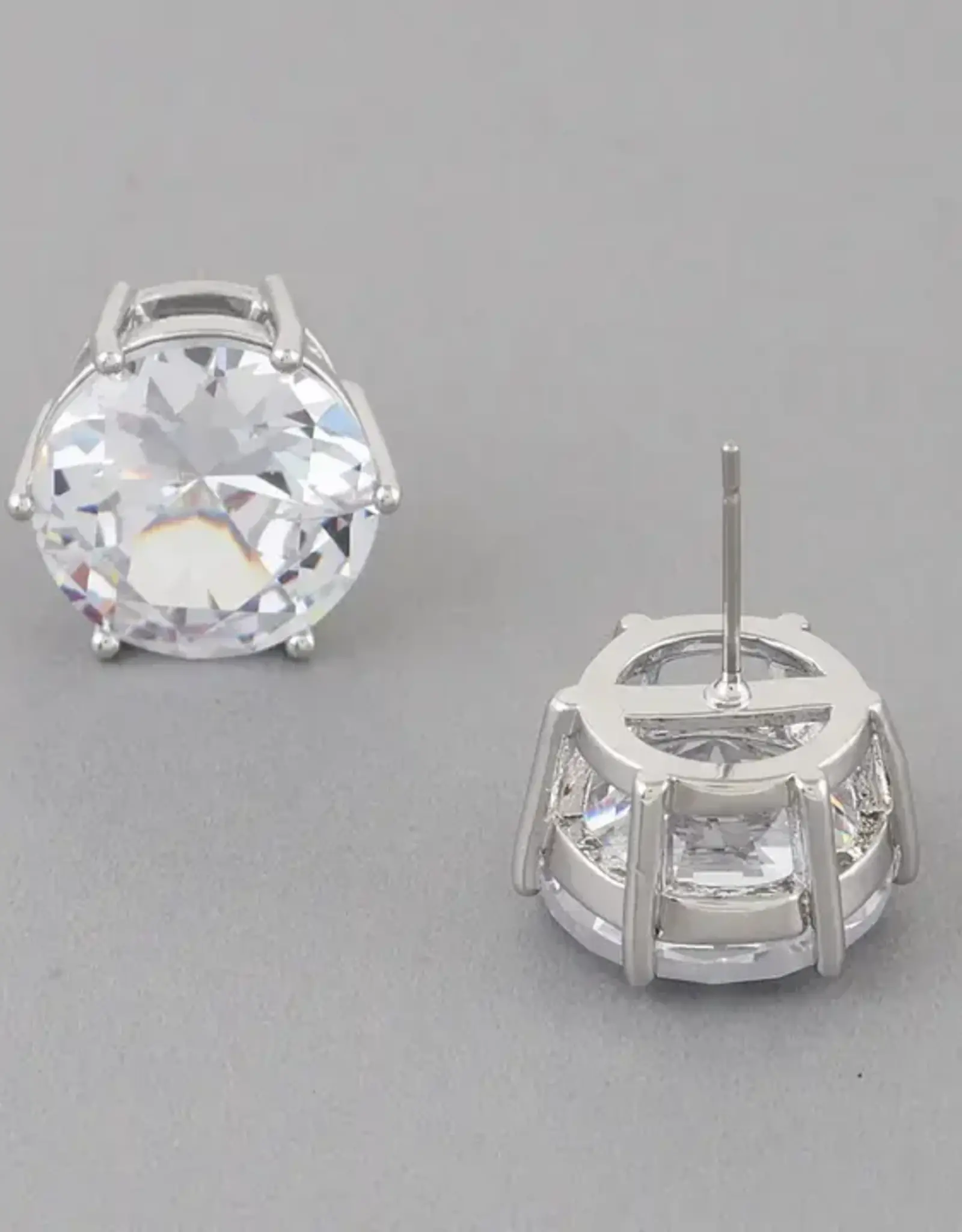 CZ Embedded Rhinestone Stud Earrings