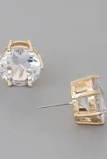 CZ Embedded Rhinestone Stud Earrings