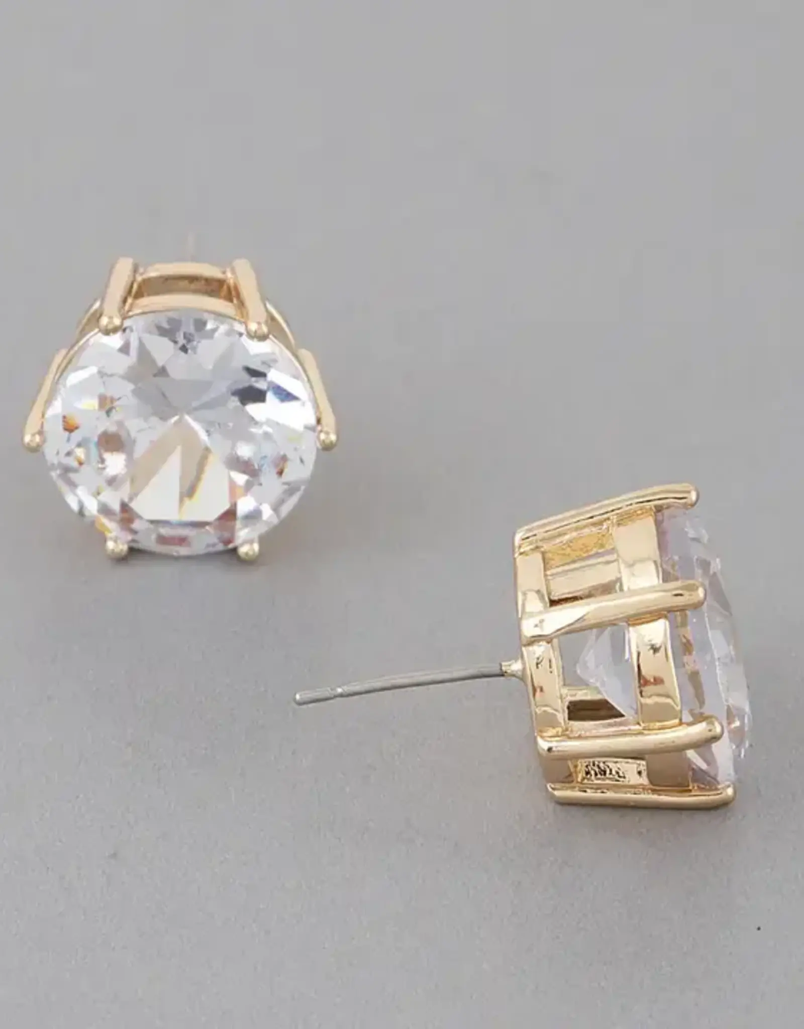CZ Embedded Rhinestone Stud Earrings
