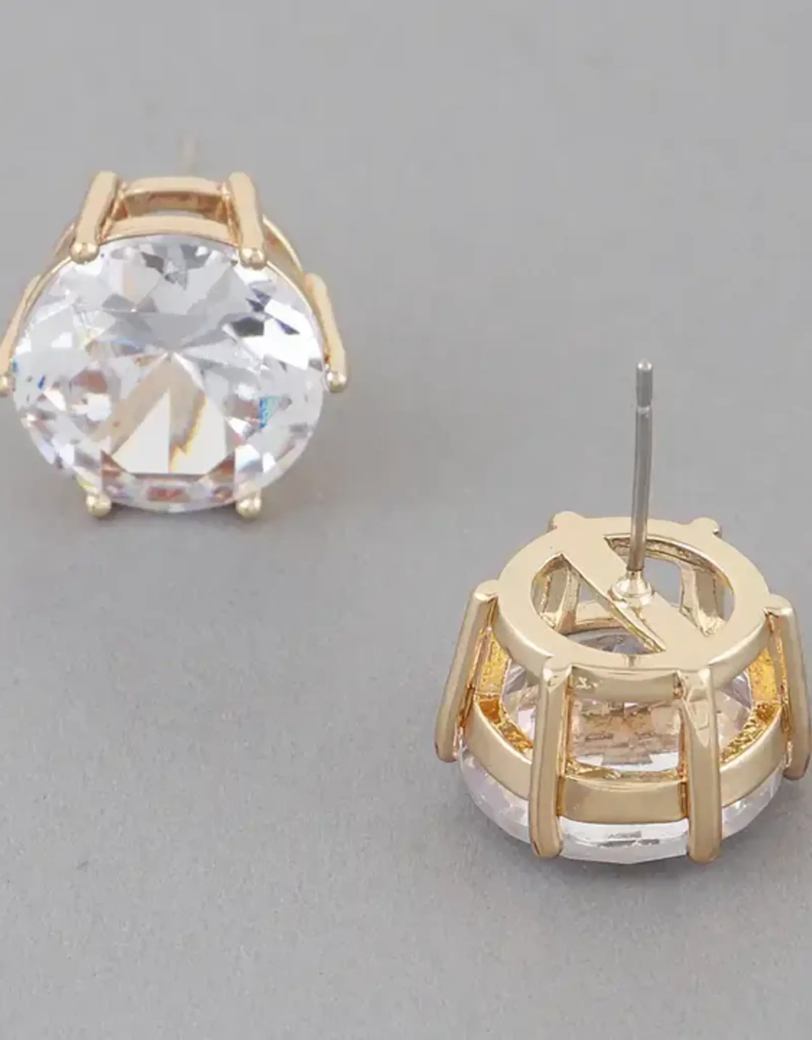 CZ Embedded Rhinestone Stud Earrings