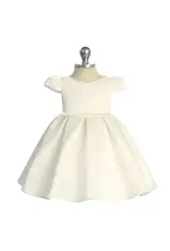 Infant Pleated Dress w/Pearl & Rhinestone Trim
