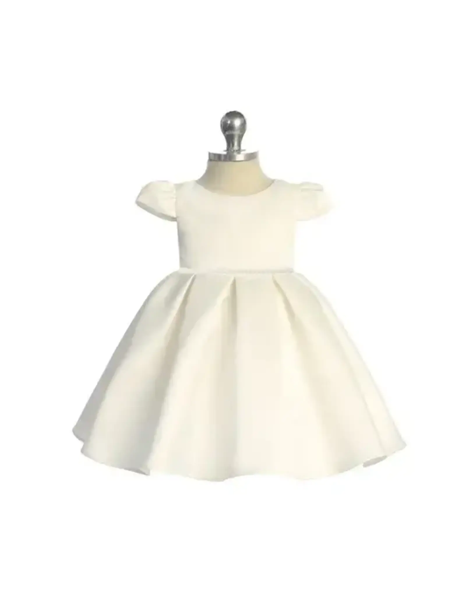 Infant Pleated Dress w/Pearl & Rhinestone Trim