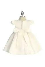 Infant Pleated Dress w/Pearl & Rhinestone Trim