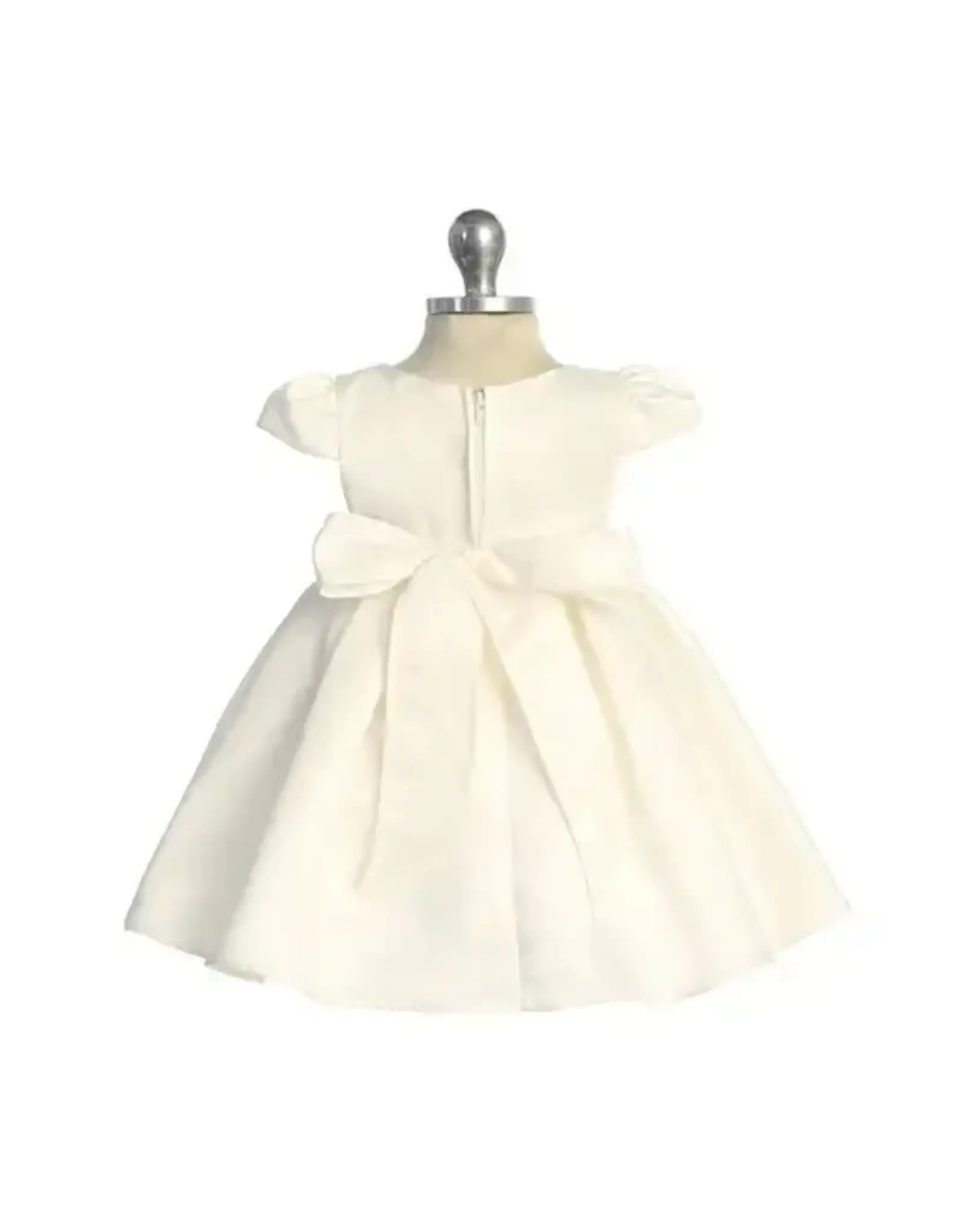 Infant Pleated Dress w/Pearl & Rhinestone Trim