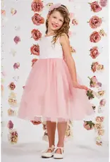 Girls' Lace Top Tulle Gown White