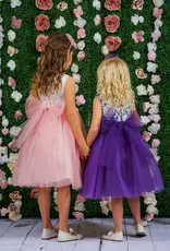 Girls' Lace Top Tulle Gown White