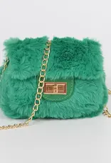 Mini Faux Fur Bag w/Chain