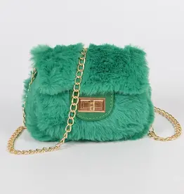 Mini Faux Fur Bag w/Chain