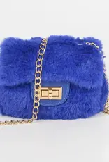 Mini Faux Fur Bag w/Chain