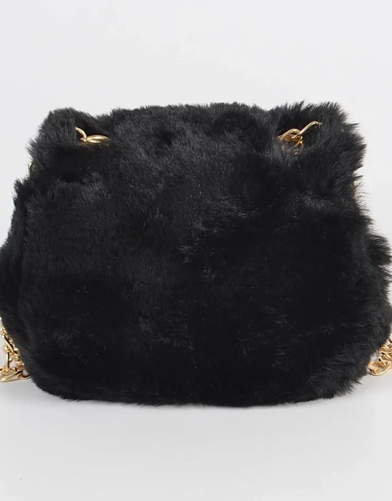 Mini Faux Fur Bag w/Chain