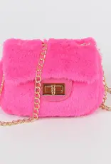 Mini Faux Fur Bag w/Chain